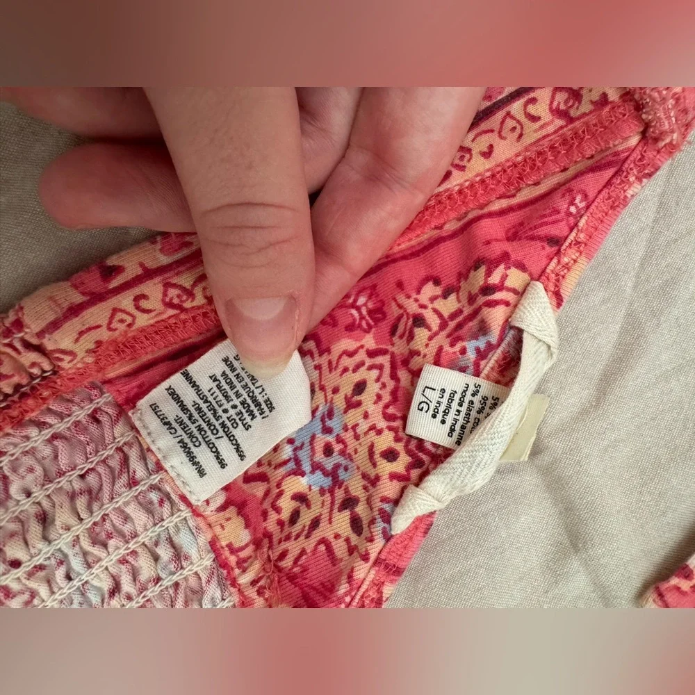 Billabong Pink Patterned Crop Top Open Back - Picture 5 of 5